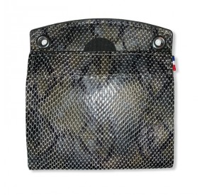 Patch coloris unis reptile carbone avec oeillets