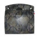 Patch coloris unis reptile carbone avec oeillets