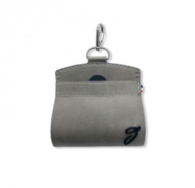 Patch coloris unis gris souris logo noir