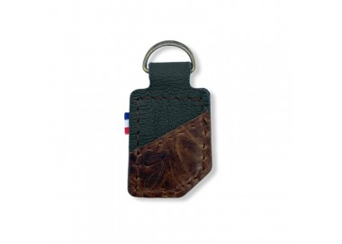 Redresseur bicolore cuir vert bouteille / kangourou