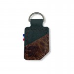 Redresseur bicolore cuir vert bouteille / kangourou