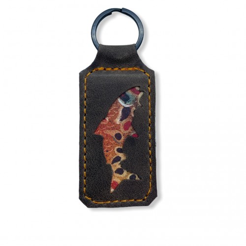 Porte clés cuirs marron et brown trout
