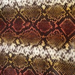 Cuir de chèvre imitation python rouge orangé beige