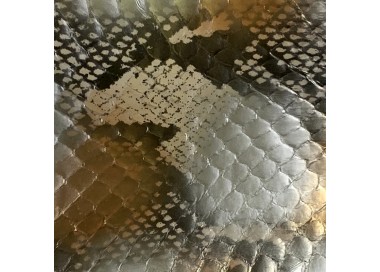 Cuir cobra teint cuivre argent