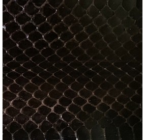 Cuir cobra teint marron foncé satiné
