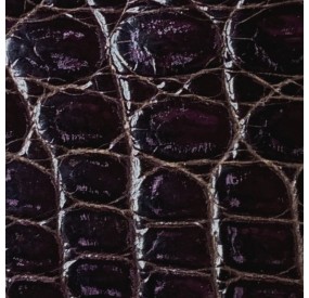 Cuir de croco prune satiné