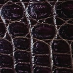 Cuir de croco prune satiné