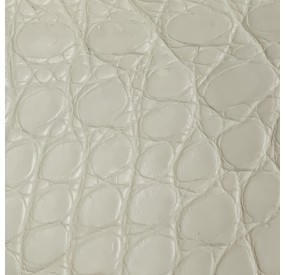 Cuir de croco blanc mate