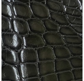 Cuir de croco gris foncé satiné