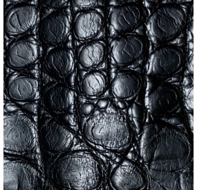 Cuir de croco noir mate