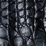 Cuir de croco noir mate