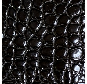 Cuir de croco noir satiné