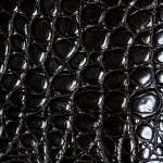 Cuir de croco noir satiné