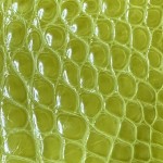 Cuir de croco vert flashy satiné